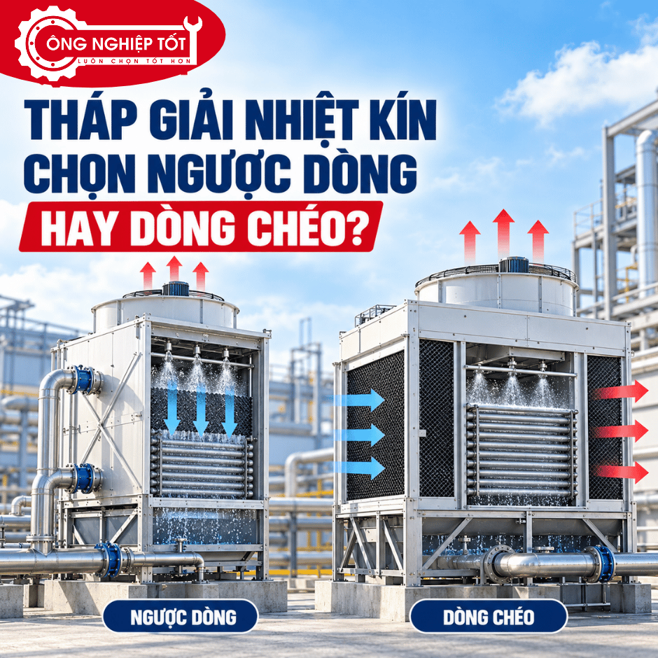 Tháp giải nhiệt kín ngược dòng, dòng chéo và dòng hỗn hợp là gì?